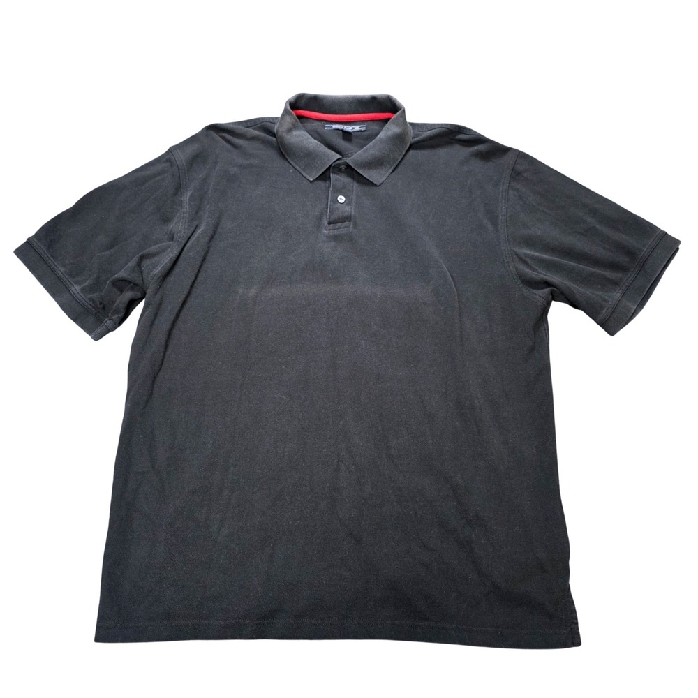 Joseph & Feiss Pique Polo Shirt Men's Size XXL Black Cotton Short Sleeve Y2K